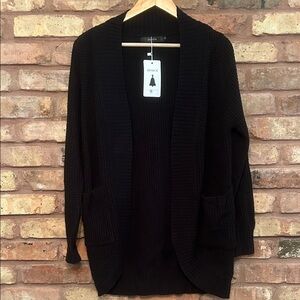 NWT Zesica Women's Black Knit Cardigan. Small